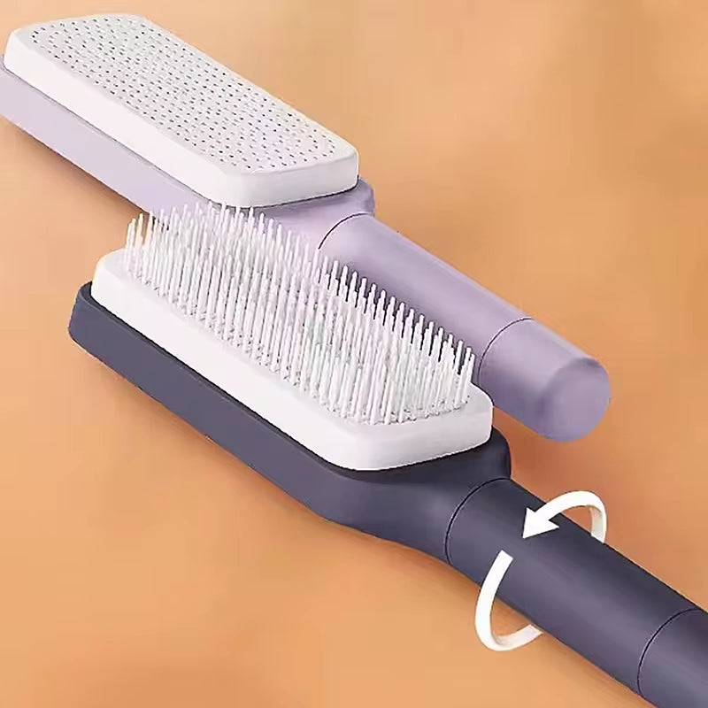 Self Cleaning Hairbrush Women Hair Brush One-Key Cleaning Hair Loss Airbag Scalp Massage Comb Anti-Static Hairbrush