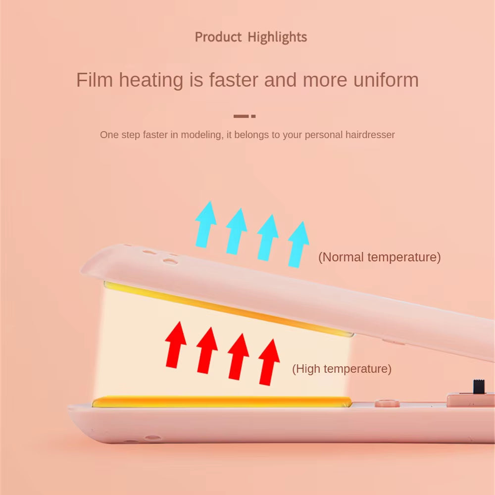 Wireless Splint Mini Size Household Use Usb Straight Hair Straight and Rolled Dual-Purpose Hair Straightener/Straightening Comb